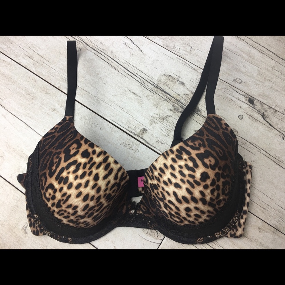 Betsey Johnson Leopard Print Bra 36C